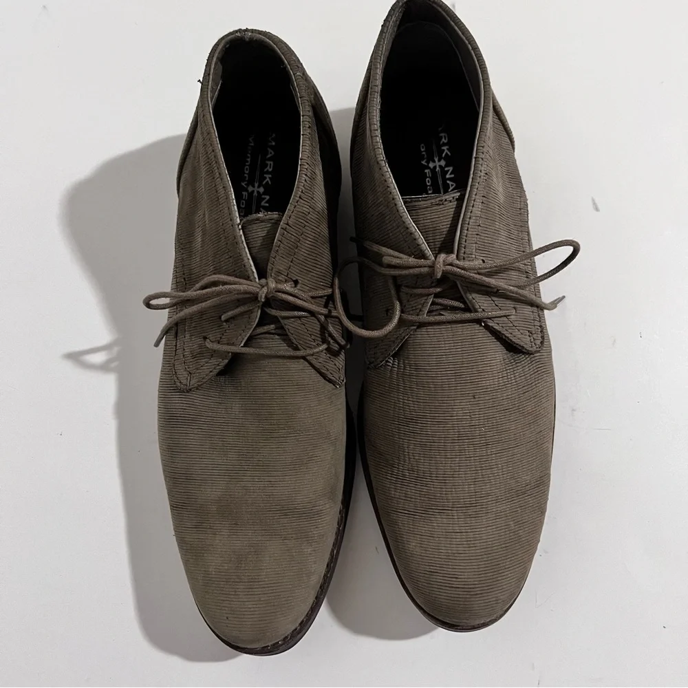 Mark Nason Taupe Leather Lace Up Chukka Boots Men's 7